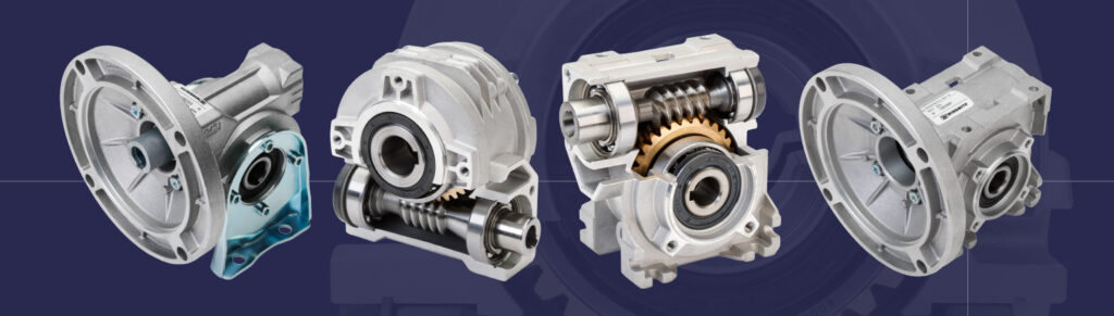 Aluminum Worm Gearbox, Helical Inline Gearbox and Helical Bevel Gearbox cutaways